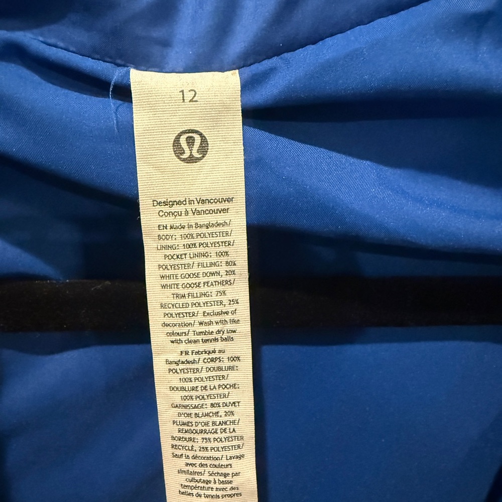 Lululemon Wunder Puff Cropped Vest Symphony Blue Like New 12 - Picture 3 of 4